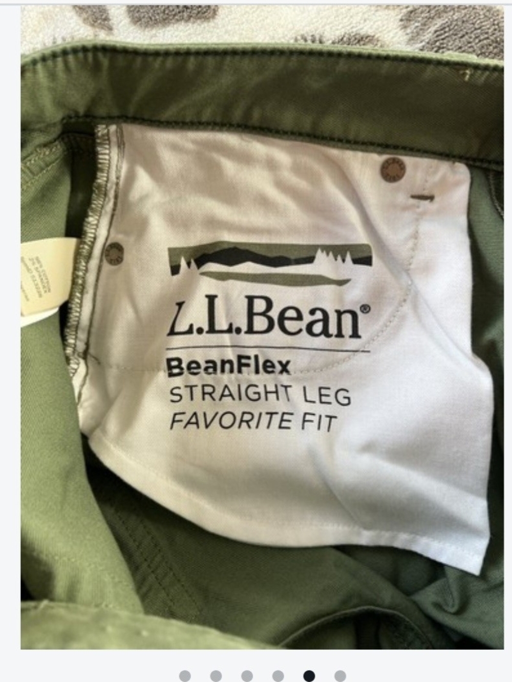 L.L Bean Beanflex straight leg favorite fit olive green jeans size 8 - Picture 5 of 6